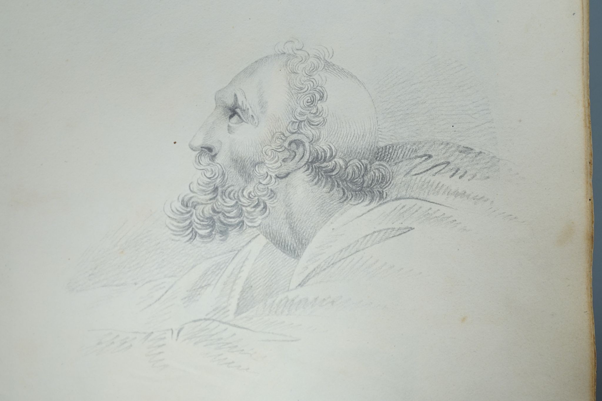 An early 19th century album of 152 watercolours, and pencil and ink drawings, including natural history still life subjects, land and seascapes and vignettes, many with accompanying verse and prose, by approximately 30 d